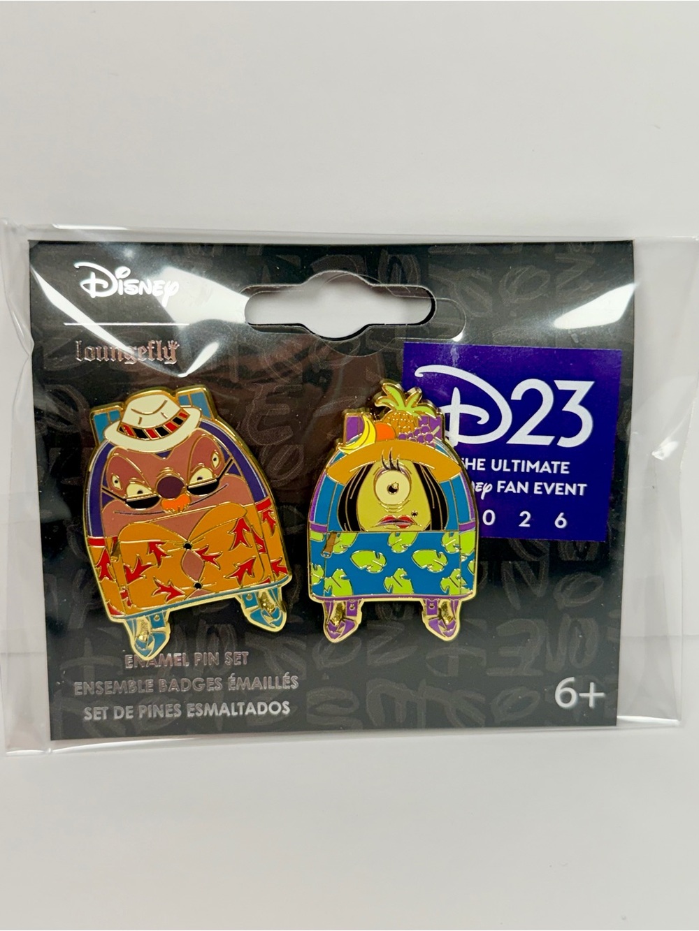 2026 D23 Disney Loungefly Lilo & Stitch Jumba Pleakley 2-Pack Pin Set